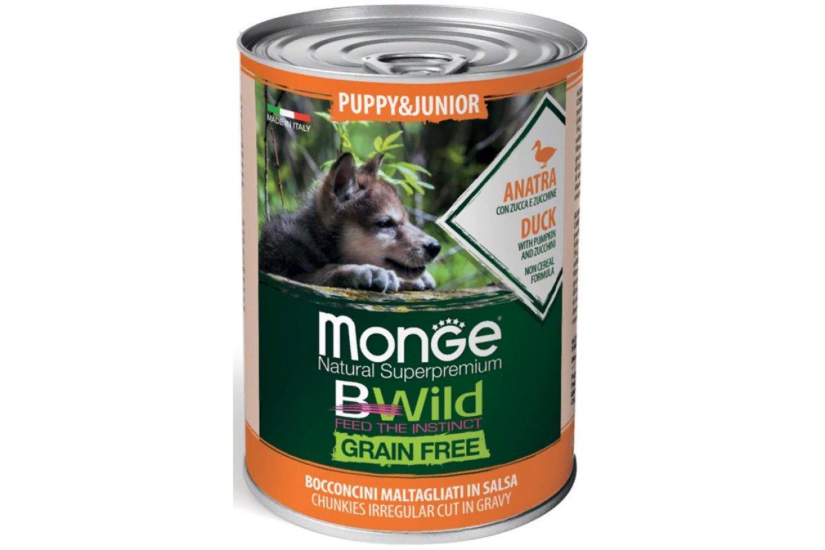 Monge Dog Bwild Puppy&Junior (желе, утка с тыквой и цукини), 400 гр - фото 1 - id-p212784224