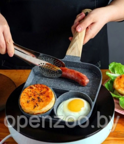 Сковорода разделенная для завтрака с антипригарным покрытием EggSteak Frying Pan / Сковорода с ручкой три - фото 1 - id-p212784736