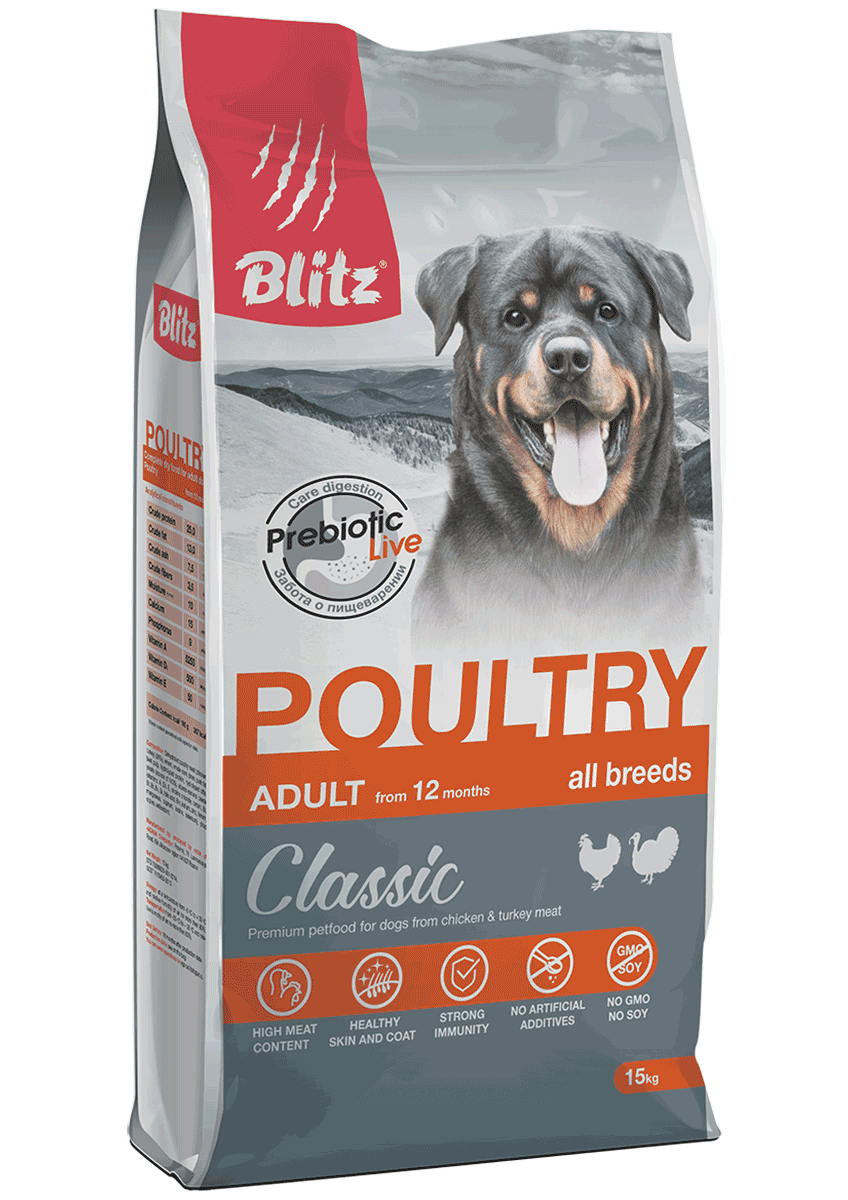 Blitz Classic Poultry Adult (птица), 15 кг - фото 1 - id-p212784297