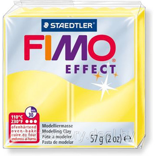 Паста для лепки FIMO Effect полупрозрачная, 57гр (8020-104 жёлтый полупрозрачный) - фото 1 - id-p212789235