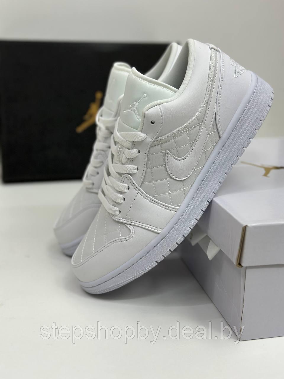 Кроссовки Nike Air Jordan 1 Low Quilted White - фото 3 - id-p212910441