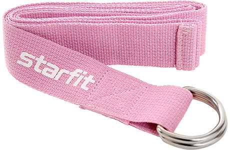 Ремень для йоги STARFIT Core 180 см,розовый пастель , YB-100-PI