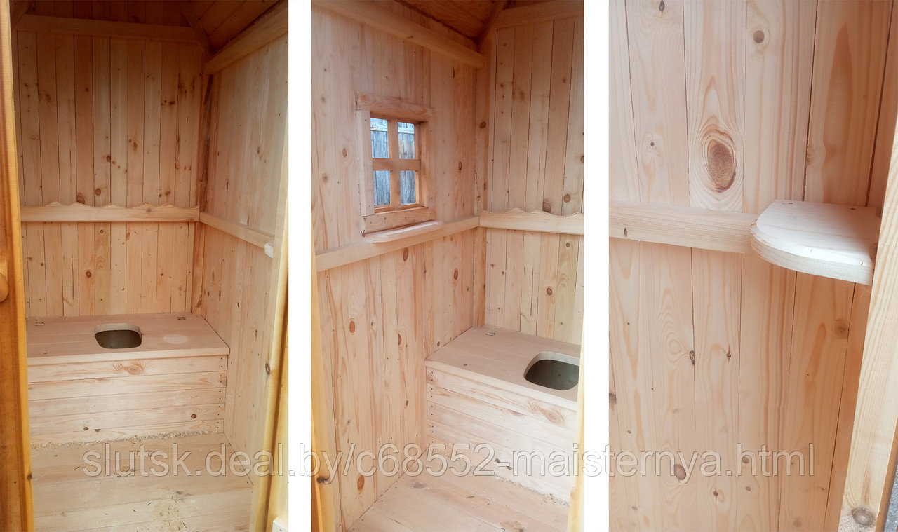 Туалет деревянный с арочной дверью - фото 6 - id-p149592052