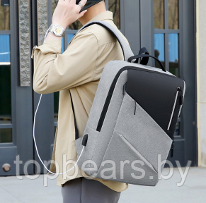 Городской рюкзак Modern City с отделением для ноутбука до 17 дюймов и USB портом Серый - фото 1 - id-p212949173