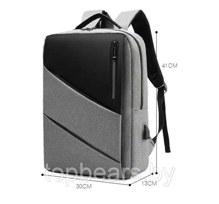 Городской рюкзак Modern City с отделением для ноутбука до 17 дюймов и USB портом Серый - фото 10 - id-p212949173