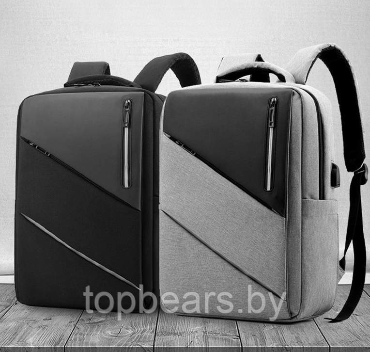 Городской рюкзак Modern City с отделением для ноутбука до 17 дюймов и USB портом Синий - фото 2 - id-p212949174