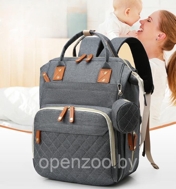 Модный многофункциональный рюкзак с термоотделом, USB и кошелечком Mommys Urban для мамы и ребенка / - фото 4 - id-p212949304
