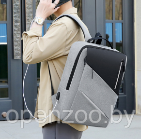 Городской рюкзак Modern City с отделением для ноутбука до 17 дюймов и USB портом Серый - фото 1 - id-p212949309