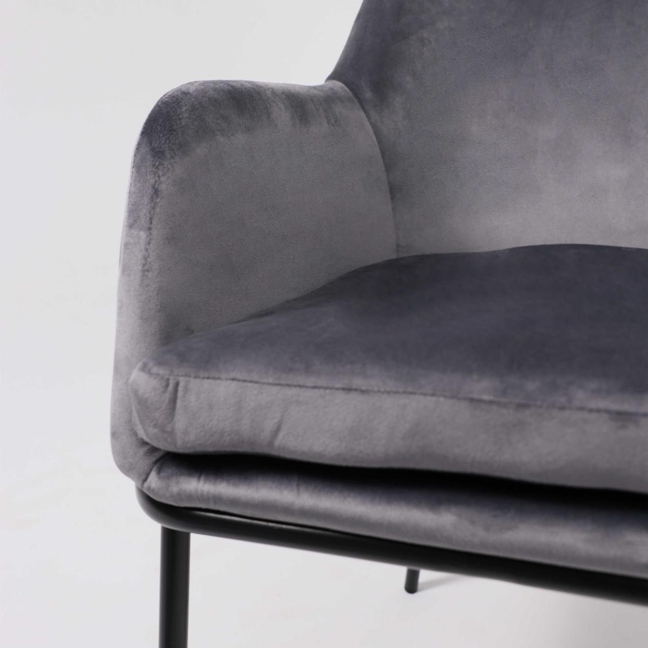 Кресло AV 318, темно-серый бархат H-15/черный - фото 6 - id-p212949411