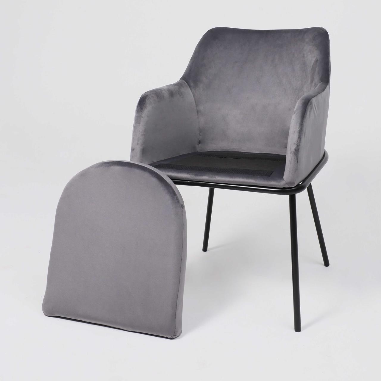 Кресло AV 318, темно-серый бархат H-15/черный - фото 10 - id-p212949411