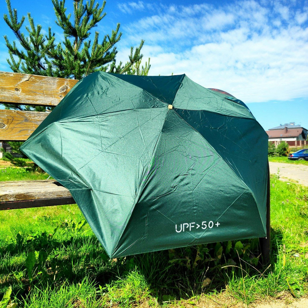 Мини - зонт карманный полуавтомат, 2 сложения, купол 95 см, 6 спиц, UPF 50 / Защита от солнца и дождя - фото 7 - id-p212960415