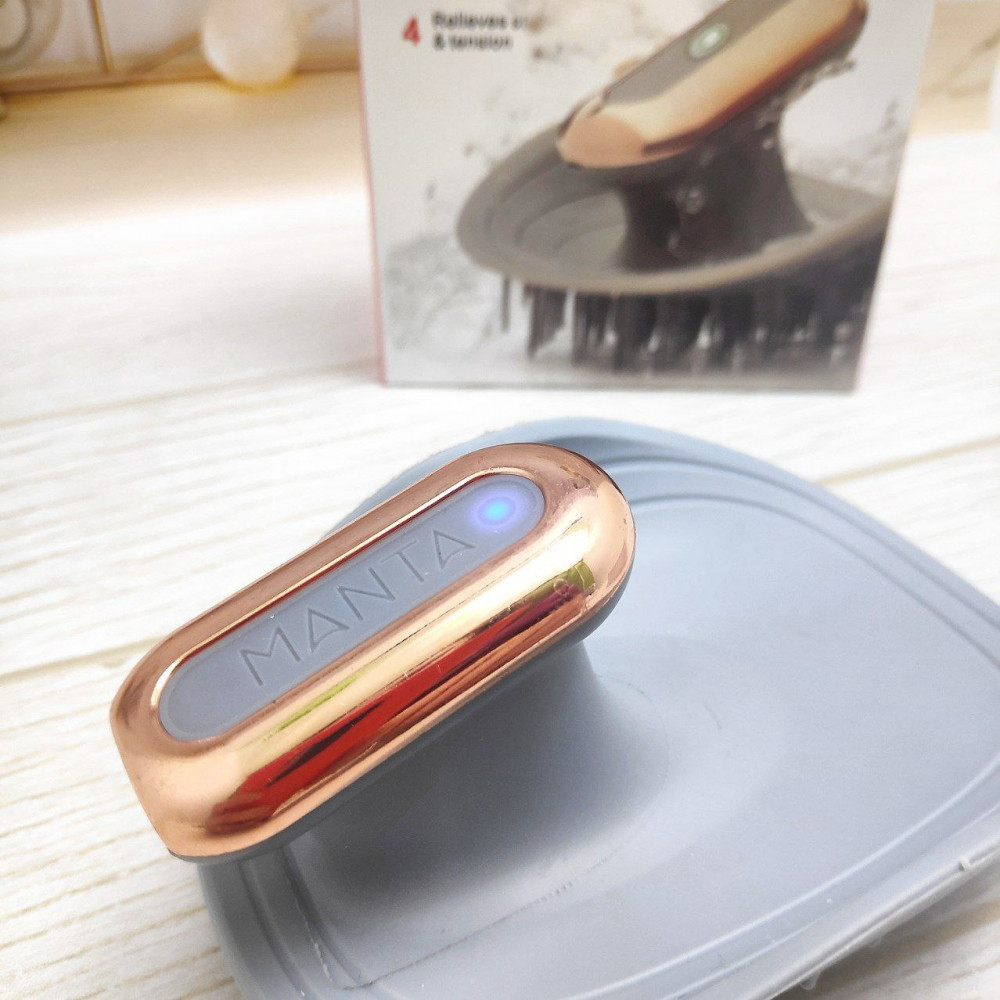 Массажная щетка для головы и волос Massager Shampoo Brush (2 режима, USB) / Влагозащитная моющая и массажная - фото 9 - id-p210582134