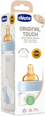 Бутылочка для кормления Chicco Original Touch Glass Boy с латексной соской / 00027720200000 - фото 3 - id-p212967039