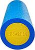 Ролик для йоги и пилатеса Bradex SF 0817, 15*90 см, голубой/желтый, фото 2
