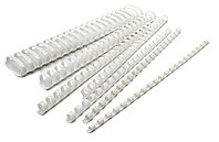 Пружины для переплета пластиковые Silwerhof d=12мм 56-80лист A4 белый (100шт) арт.1373587