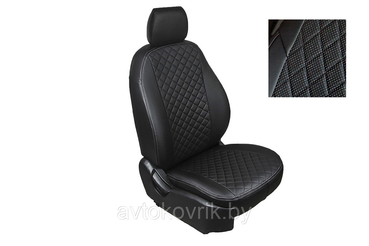 Авточехлы из экокожи Ромб для Nissan Tiida Hatchback 2007-2015 - фото 1 - id-p212979574