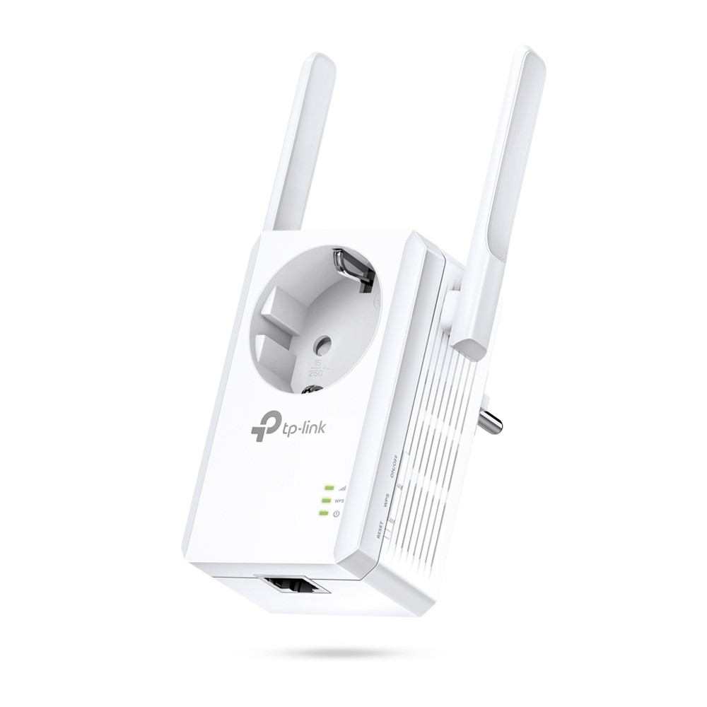 Усилитель Wi-Fi TP-Link TL-WA860RE со встроенной розеткой, 2.4 ГГц, до 300 Mbps, 1x100Mbit LAN - фото 1 - id-p212979569