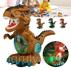 Интерактивная игрушка музыкальный динозавр со светом, звуком и паром арт. ZR172