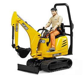 Игрушка Bruder мини экскаватор CAT JCB Micro 8010 CTS с фигуркой 62002