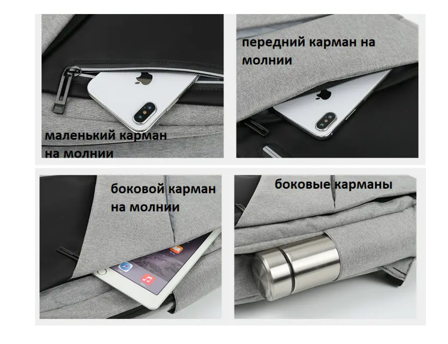 Городской рюкзак Modern City с отделением для ноутбука до 17 дюймов и USB портом - фото 6 - id-p212982344
