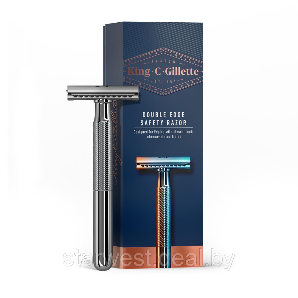 Gillette KING C. Бритва / станок т-образный c 15 сменными лезвиями / кассетами мужской для бритья - фото 2 - id-p212982345