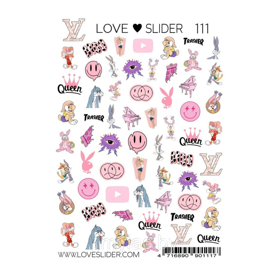 Слайдер Crazy Shine Nails mini LOVE SLIDER 111 (7x10) - фото 1 - id-p212982879