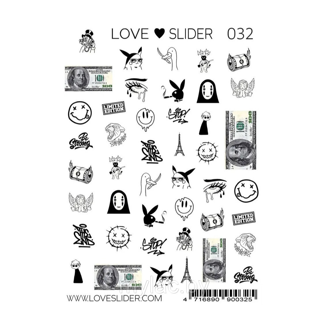Слайдер Crazy Shine Nails mini LOVE SLIDER 032 (7x10)