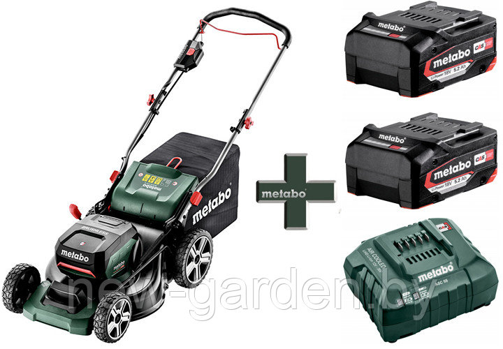 T0524 Газонокосилка аккумуляторная Metabo RM 36-18 LTX BL 46 + 2×5.2 Ah + З/У