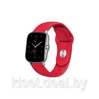 Силиконовый ремешок KST Sport 20mm красный для Samsung Watch 3 41mm / Active 2 40mm / Huawei Watch GT2 42mm /