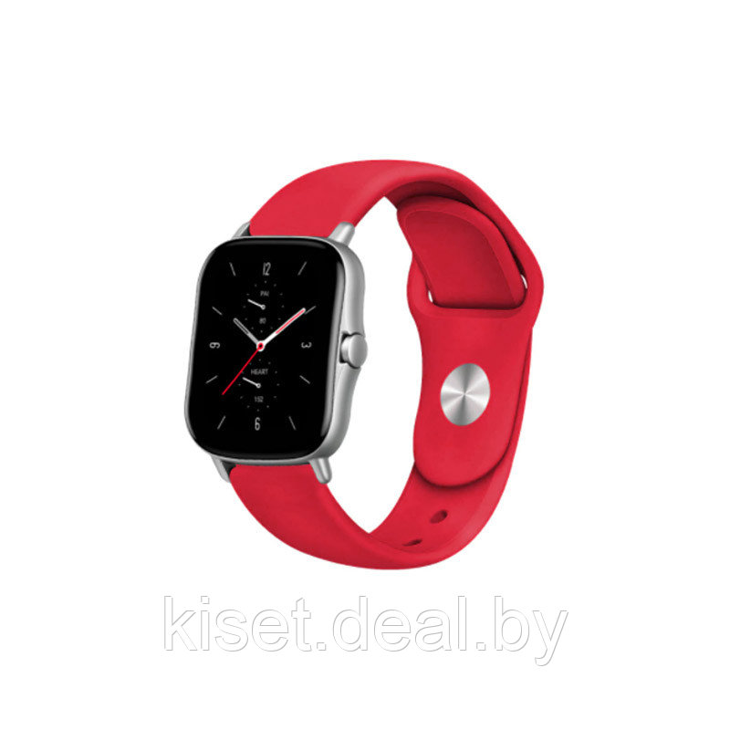 Силиконовый ремешок KST Sport 20mm красный для Samsung Watch 3 41mm / Active 2 40mm / Huawei Watch GT2 42mm / - фото 1 - id-p212987698