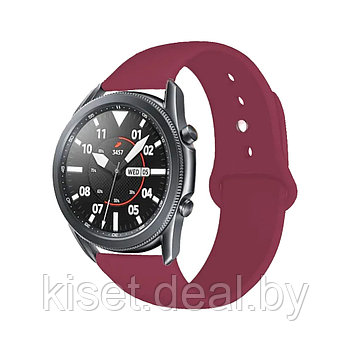 Силиконовый ремешок KST Sport 22mm марсала для Samsung Galaxy Watch 3 45mm / Active 2 44mm / Huawei Watch GT2