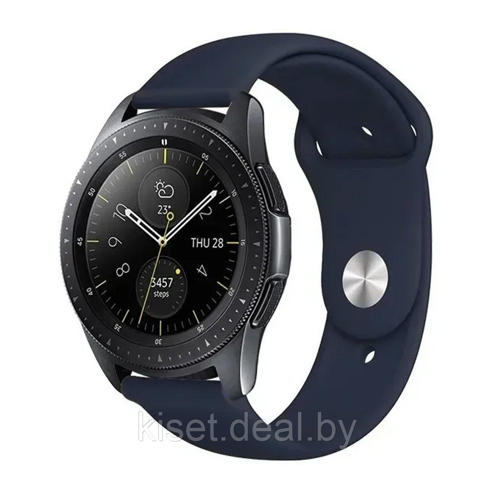 Силиконовый ремешок KST Sport 20mm темно-синий для Samsung Watch 3 41mm / Active 2 40mm / Huawei Watch GT2 - фото 1 - id-p212987707