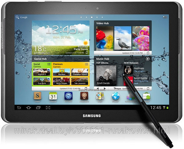 Замена стекла сенсора тачскрина SAMSUNG P5100 черный/белый