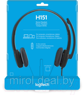 Наушники-гарнитура Logitech Stereo Headset H151 - фото 8 - id-p213005943