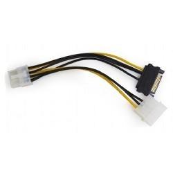 Cablexpert Разветвитель питания Molex+SATA- PCI-Express 8pin, для подключения в/к PCI-Е (8pin) к б/п ATX - фото 1 - id-p212717099