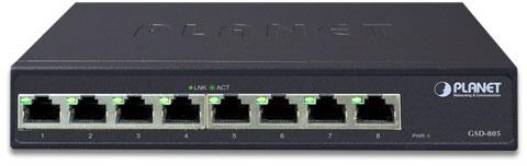 Коммутатор PLANET GSD-805 8-Port 1000Base-T Desktop Gigabit Ethernet Switch - Internal Power - фото 1 - id-p212708170