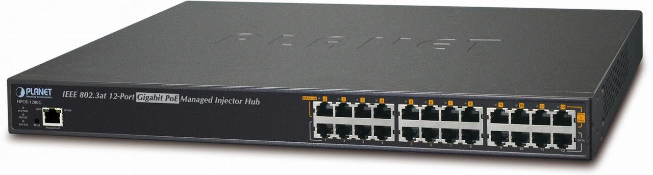 Инжектор PLANET 12-Port 802.3at 30w Managed Gigabit High Power over Ethernet Injector Hub (full power - 350W) - фото 1 - id-p212708178