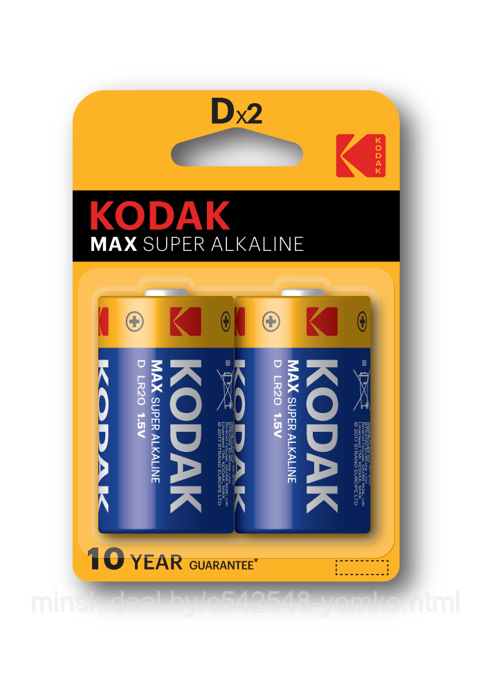 KODAK MAX SUPER ALKALINE LR20 2BL - фото 1 - id-p213071558
