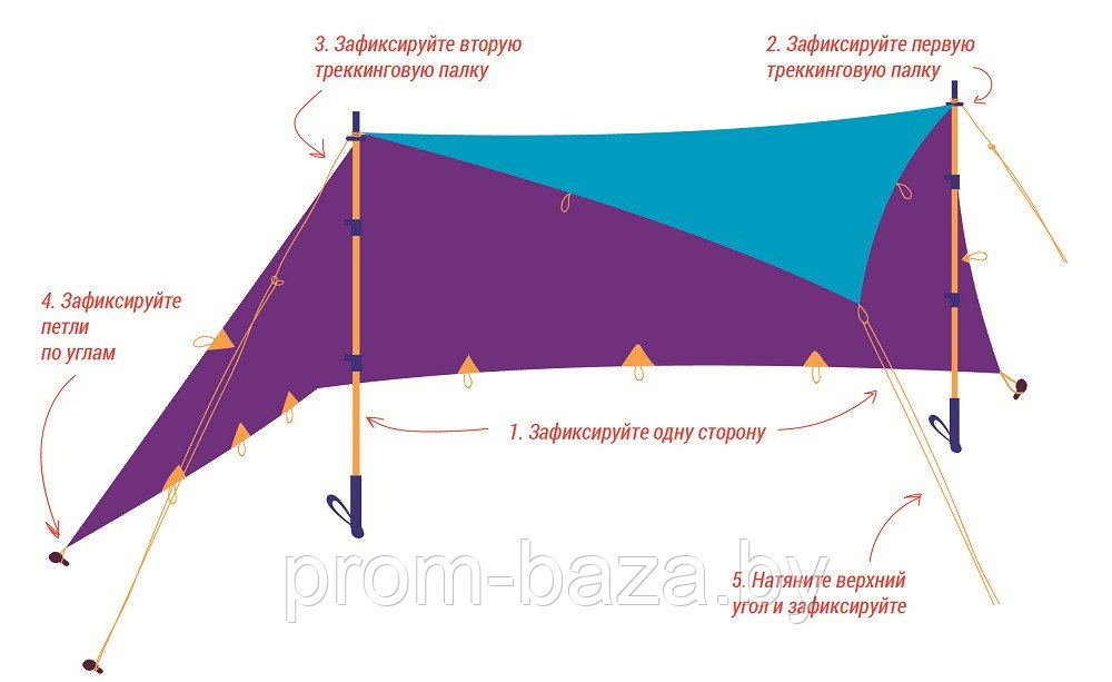 Тент от дождя укрывной Тарпаулин 6х8м, 120г/м, усиленный - фото 2 - id-p15524923