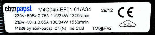 Мотор осевого вентилятора EBMPAPST M4Q045-EF01-01, 34-110 Вт - фото 2 - id-p213073366