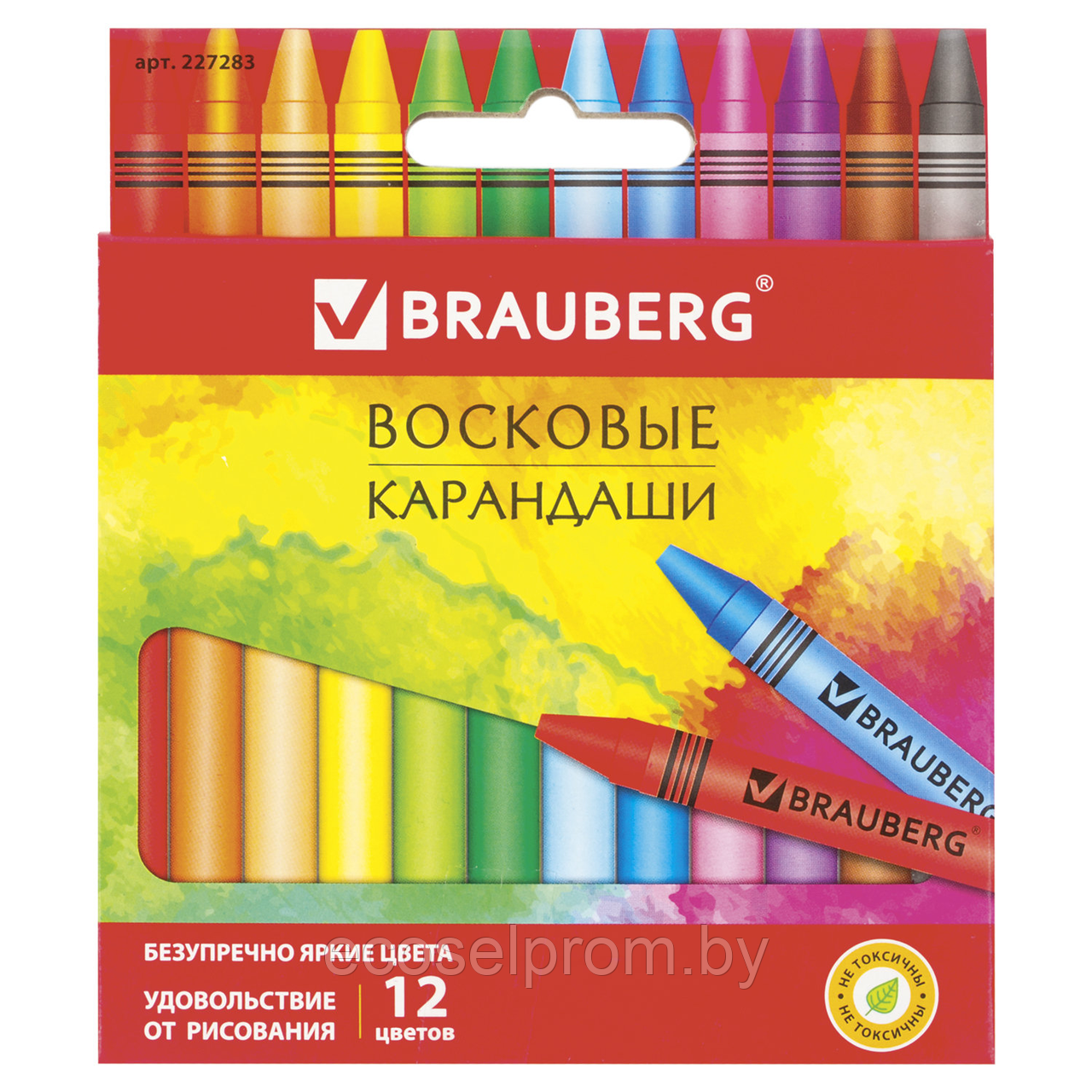 Восковые карандаши BRAUBERG "АКАДЕМИЯ", НАБОР 12 цветов,