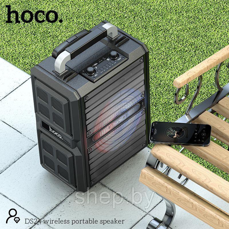 Беспроводная колонка Hoco DS24 (7000 mAh,50W) USB, FM, AUX, пульт ДУ, 2 беспроводных микрофона NEW!!! - фото 3 - id-p213074930