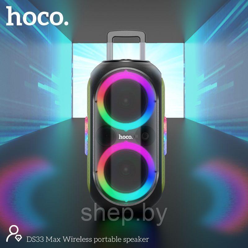 Беспроводная колонка Hoco DS33 Max (18000 mAh,100W) TWS, USB, FM, AUX, пульт ДУ, 2 беспроводных микрофона - фото 2 - id-p213075562