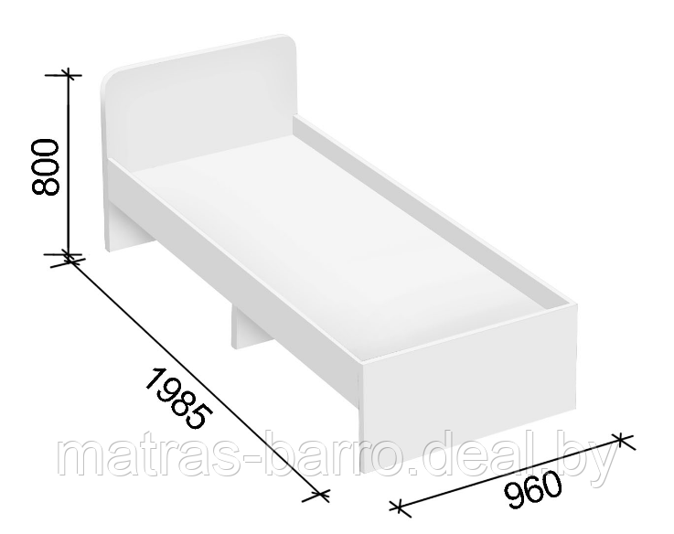 Кровать односпальная СН-120.02-900 с ящиками белая - фото 4 - id-p75580760