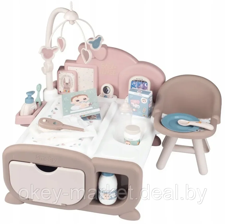 Игровой набор для девочек по уходу за куклой Smoby Baby Nurse Электронный уголок, фото 2
