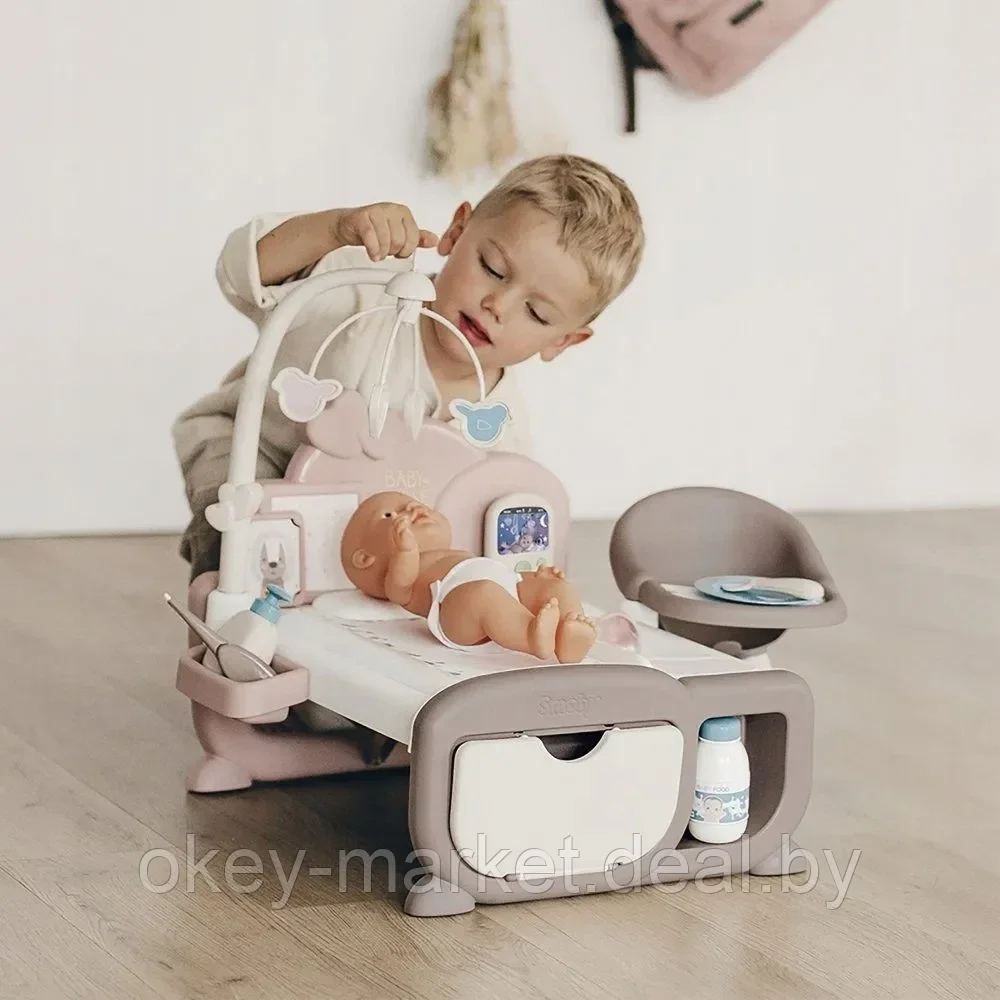 Игровой набор для девочек по уходу за куклой Smoby Baby Nurse Электронный уголок - фото 4 - id-p213108093
