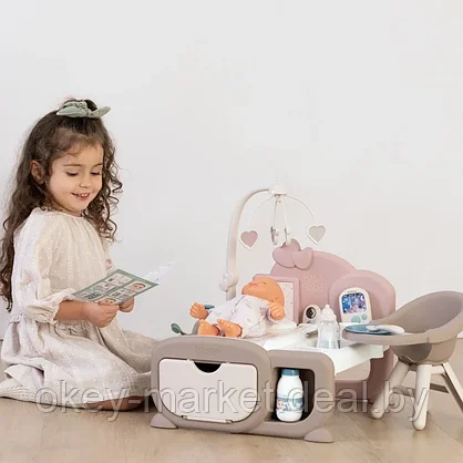 Игровой набор для девочек по уходу за куклой Smoby Baby Nurse Электронный уголок, фото 3