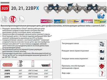 Цепь 37 см 15" 0.325" 1.6 мм 62 зв. 22BP (в блистере) OREGON