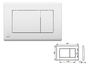 Кнопка управления для систем инсталляций (белая), Alcaplast