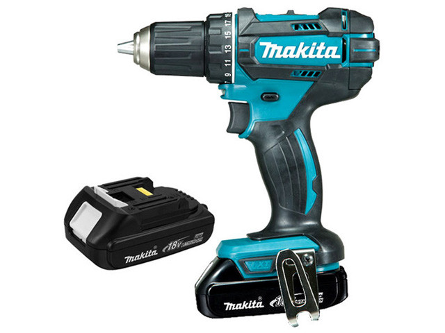 Аккум. дрель-шуруповерт MAKITA DDF 482 SYE в чем. (18.0 В, 2 акк., 1.5 А/ч Li-Ion, 2 скор., 62 Нм, шурупы до